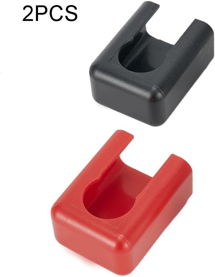 Snap-On Battery Terminal Guard for Lithium Battery Terminal Cover, Brass Battery Connector Dust Guard with 120A-500A High Current Rating, IP67 Energy Storage Terminal Protection, 2PCS Black+Red(120A)