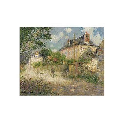 Impression sur toile LXURY de paysage de village, reproduction de peinture célèbre 70x85cm