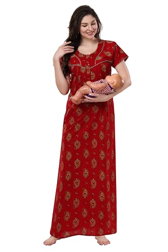 Image of AV2 Women's Polyester Maxi Maternity Feeding Nighty