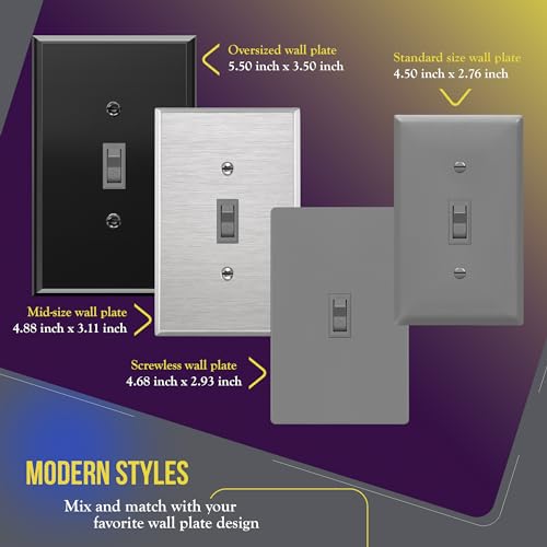 ENERLITES Toggle Light Switch, Single Pole, 15A 120-277V, Grounding Screw, Residential Grade, UL Listed, 88115-GR-10PCS, Gray (10 Pack), 10 Count by ENERLITES - Image 7