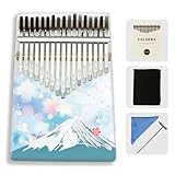 Yusound 17-Key Kalimba Thumb Piano – Portable Finger Piano with Mount Fuji Sakura Design, Clear Sound & Carry Bag – Great Gift for Adults, Kids & Beginners