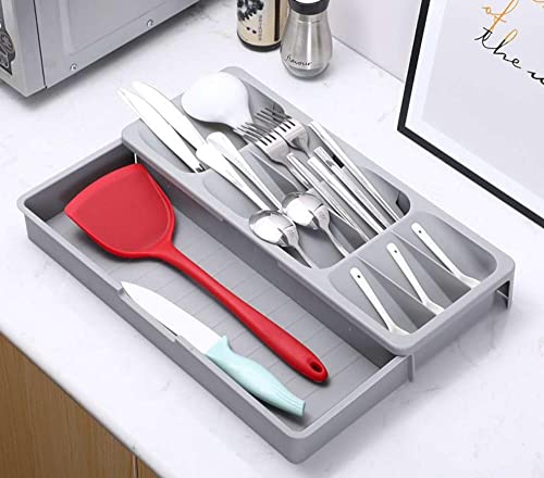 Organizador de Facas e Talheres para Gaveta de Armário de Cozinha (Para talheres-40,5 Cm x 16,5 Cm x