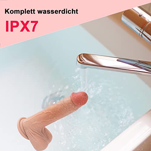 PLUMPTOYS Realistischer Dildo mit Stoßfunktion, starker Saugnapf, 42 °C beheizte Vibratoren für Sie, G-Punkt-Stimulator mit Fernbedienung, Silikon-Dildo, Sexspielzeug mit 7 Vibrationen, 5 Stößen und R – Bild 7