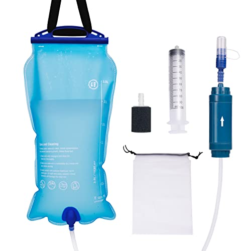 Shuilanlan Gravity Water Filter Straw, Portable 3L Water Storage Bag, Adjustable Tree Strap, Extension Tube For Group Family Hiking, Backpacking And Emergency Preparedness #TOP21