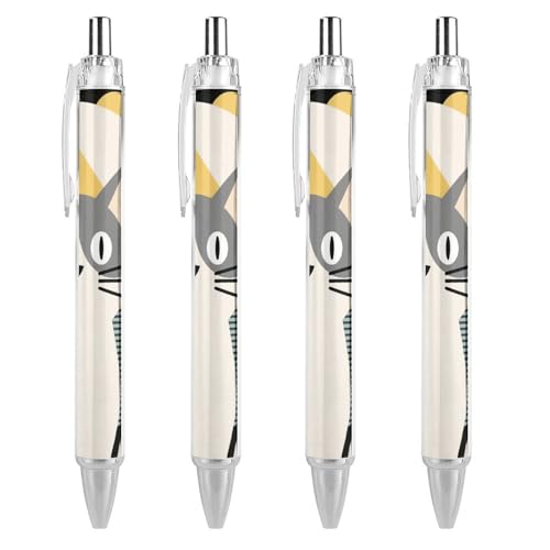 Stylo à bille pour homme et femme lot de 4 stylos chat au bureau