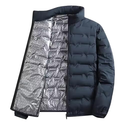 Men Down Jacket Outdoor Windproof Outerwear Winter Casual Warm Thicken Male Fashion Stand Collar Down Coats,Blue,4XL