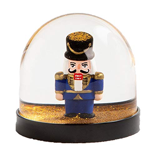 &Klevering Boule à neige amusante avec casse-noisette et paillettes dorées, 8 x Ø 8,5 cm Cover
