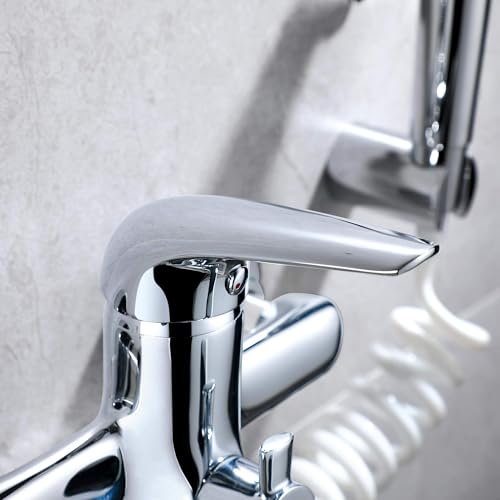 Robinet de cuisine mural avec pistolet laiton rotatif basse pression - 5