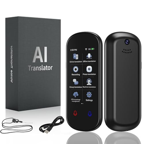 Language Translator Device, Instant Translator with 3.1" Touch Screen & 139 Languages, Real Time Smart Voice Photo Translator, Offline Online Translation for Business Learning Travel (Z2)