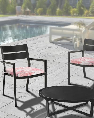 Edwiinsa Pink Coral Starfish Indoor/Outdoor Seat Cushions Cover,Waterproof Patio Chaise Lounge Cushion Cover for Beach Pool Side Chair Cushions 22x20x4 Pieces Coastal Shell Conch Summer Ocean Sea