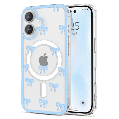 Coque iPhone 16 MagSafe EYZUTAK en polycarbonate bleu élégante et fine pour femmes
