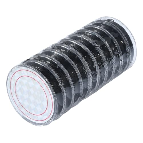 UR URLIFEHALL 10 Rolls Flat Elastic Stretch String Cord 0.8mm Black Elastic String Bead Cord for DIY Craft Jewellery Hanging Decor 10m/Roll