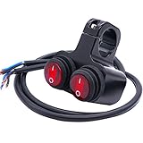 Taiss Waterproof 7/8″ 12v Red Led Illuminated Motorcycle ATV Handlebar Push Button Switch...