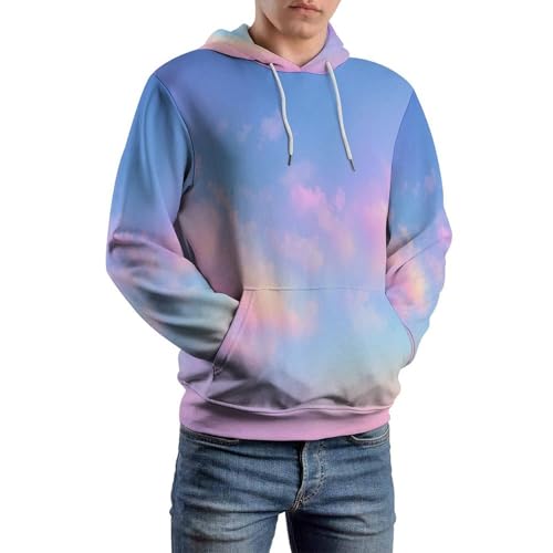 Sweat à capuche ciel dégradé 3D unisexe en pull à manches longues décontracté avec poches pour adulte