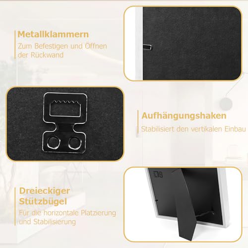 3D Bilderrahmen zum Befüllen 29.7 x 42 cm Bilderrahmen Tief 3D Objektrahmen Hölzern bis 3cm, Tiefer Bilderrahmen zum Befüllen für Objekte, Blumen, Hochzeitsgeschenk oder (Weiß, 29.7 x 42 cm)