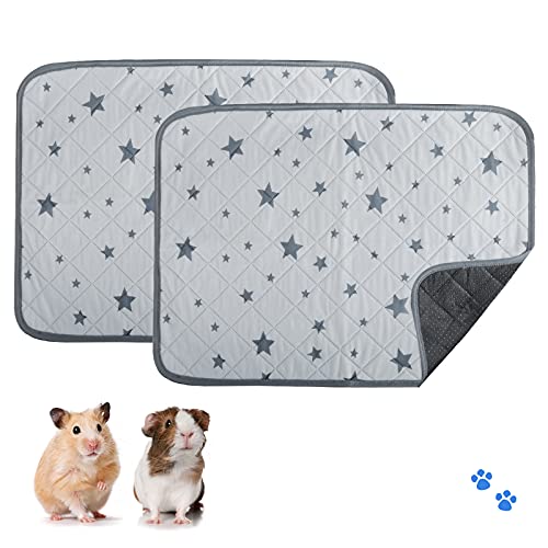 catadog Small Animals Fleece Cage Liners [2Pack] Super Absorbent Guinea Pig Pee Pads, Washable & Anti Slip Guinea Pig Bedding Made for Guinea Pig, Hamster, Rabbit, Rat and Bearded Dragon (18  x24  )