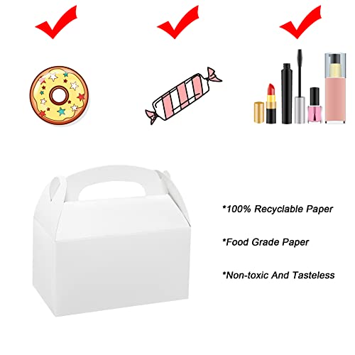 Xxcxpark 24 PCS White Gift Boxes 6.2x3.5x3.5 inches, Party Favor Kraft Paper Gift Packaging Box with Lid for DIY Crafting, Cube, Cupcake, Kraft Present Boxes for Birthday, Wedding