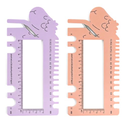Crochet Gauge Measuring Tool 2026 New Knitting Needle Gauge Sizer Crochet Hooks & Spinner Yarn Gauge Swatch Ruler Sweater Measuring Tool for Weaving Crafting (2 PCS)