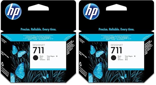 Image of HP CZ133A 711 80ml Ink Cartridge for Designjet T120/T520 Large Format Inkjet Printers - Black (Pack of 2)