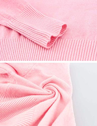 Daydance Pink Toddler Girl's Dance Sweater Cropped Pullover V-Neck Ballet Top Warm Up For Leotards, Long Sleev #TOP5