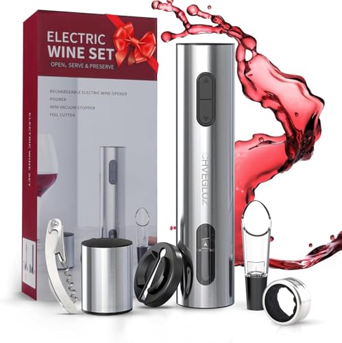 Kit de Abridor de Vinho Elétrico - Conjunto 6 em 1
