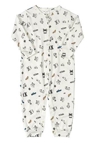 Macacão Manga Longa Bebê Menino Bandana 100% Algodão Up Baby Carrinhos Bege (RN 0-3 meses)