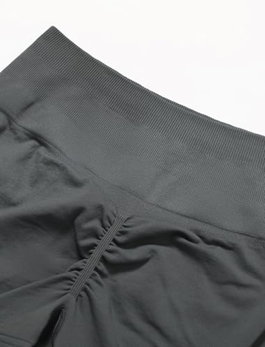 ABOCIW Workout Sets for Women, Ribbed Racerback Tank Top Bra Seamless Scrunch Butt Lifting High Waist Biker Shorts 2 Piece Gym Yoga Outfits Tank Dark Gray Medium