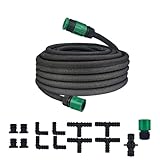 Porous Watering Hose for Gardens - 3-in-1 Drip/Soak/Sprinkle Irrigation,Efficient Garden Irrigation System for Lawns, Flower Beds, Patio Plants (30M)