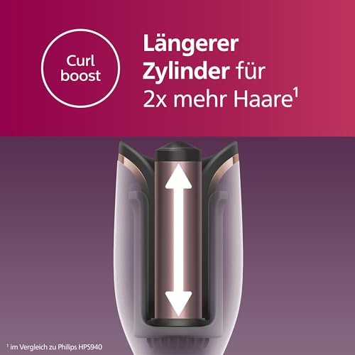 Philips automatischer Lockenstab 8000 Series, Lockenwickler/Curler mit MoistureProtect Technologie, 27 verschiedene Stylingoptionen, Weiß… – Ansicht 4