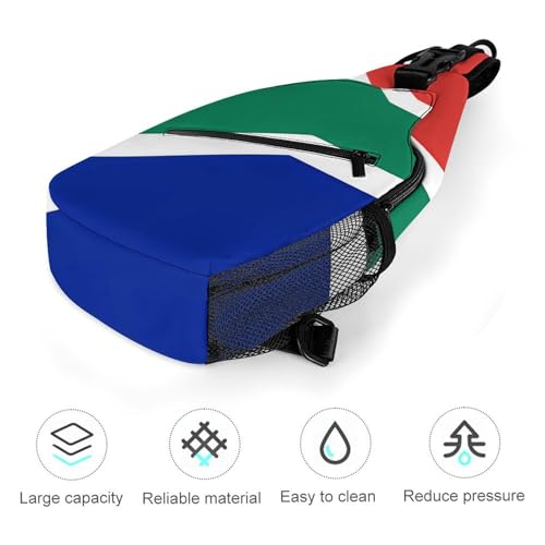 Morrales tipo sling con bandera de Sudáfrica blanco para viaje miniatura 5