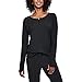 Under Armour Women's Athlete Recovery Henley Sleepwear, Black/Carbon Heather, Medium