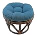 Blazing Needles Solid Twill Round Footstool Cushion, 18", Indigo