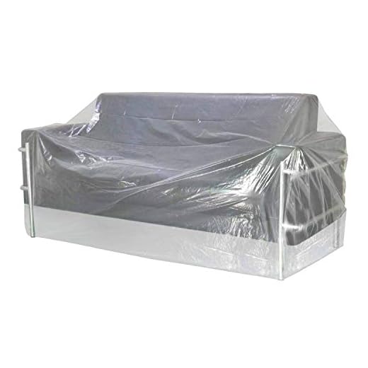 AKEfit Plastic Thicker Sofa Couch Cover,Patio Sectional Couch Slipover,Waterproof Outdoor Clear Furniture Protective Cover,Perfect for Storage & Moving for Long Storage 92" Wx42 D