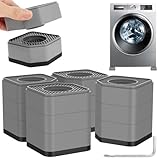 BAODBF 4 Stück Waschmaschinen Untergestell aus PP,DREI Schichten Einstellbar Antivibrationsmatte...