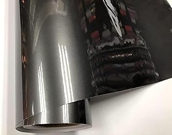 Car Wrap Gloss Metallic Gunmetal Vinyl Wrap Candy Glossy Grey Car Film Sticker With Air Bubble Auto Motorcycle Wrapping Covering Foil, Blue, 20CM X 152CM