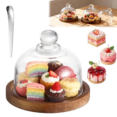 Juankrynord Cloche à gâteau transparente et anti-poussière avec socle — idéale pour mettre en valeur de magnifiques gâteaux de mariage et cupcakes (1*Style A)