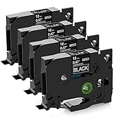 10x Compatibile TZe241 Nero Su Bianco (18mm X 8m) Cassetta Nastro Laminato Per Brother P-Touch Etichettatrici - Foto 2