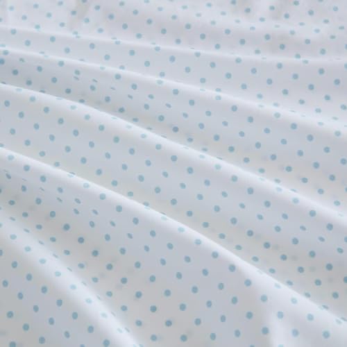 Martha Stewart - Twin XL Size Sheet Set, Breathable Cotton Percale Bedding with Matching Pillowcase, Fully Elastic Fitted Sheet, Deep Pocket, Crisp & Cooling All-Season Comfort (Polka Dot Blue) by Martha Stewart - Used condition - Image 5