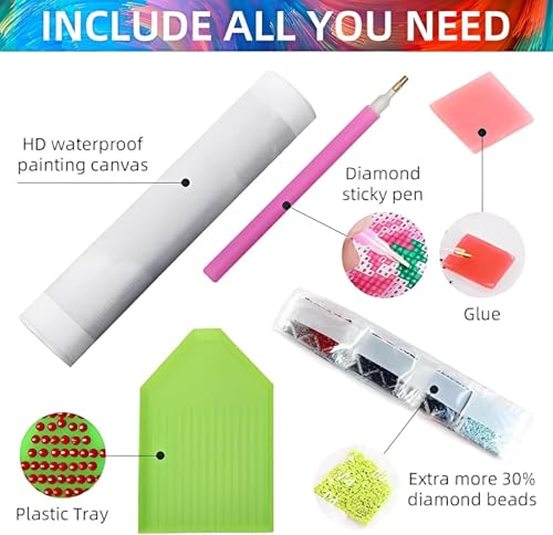 ARPADAMO 3 Pack Diamond Art Kits for Adults,5D Pink Bows Diamond Painting DIY Diamond Art Vintage Diamond Painting Art Kit for Adult,Round Full Drill Diamonds, Diamond Art Kit for Home Decor-12x16inch by ARPADAMO - Image 6