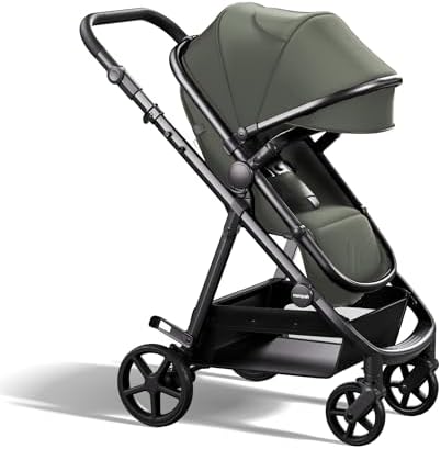 Mompush Baby Stroller with Bassinet Mode, Car Seat Adapter Included