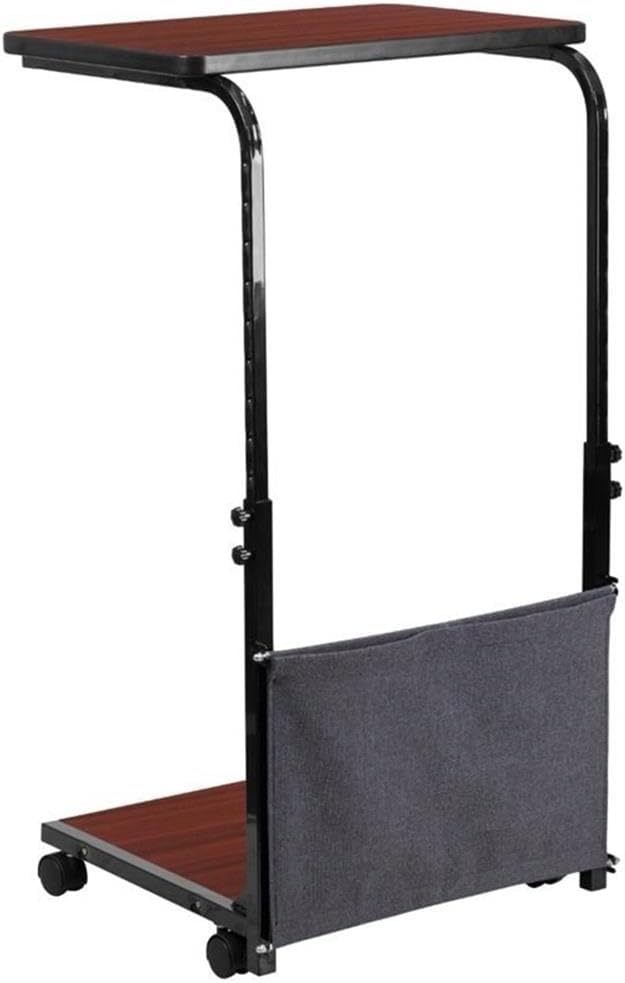 Adjustable Mahogany Laptop Desk with Removable Pouch