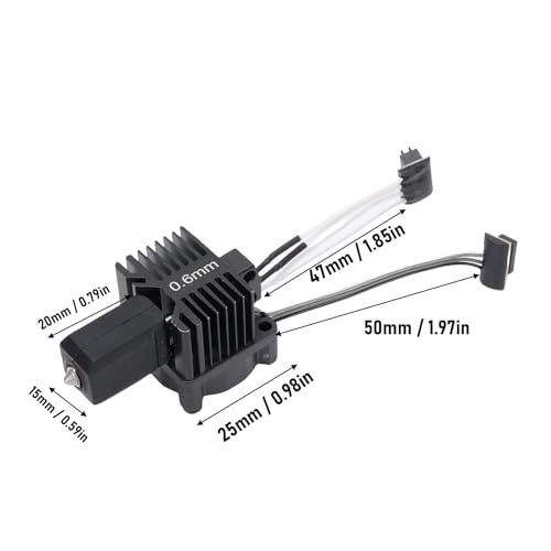 Asixxsix Hotend Kit mit Ventilator für for Lab P1P P1S 3D-Drucker, Hot End mit 0,6mm Düse, Kühl Ventilator, Therm Istor und Extruder Heiz Block Ersatz