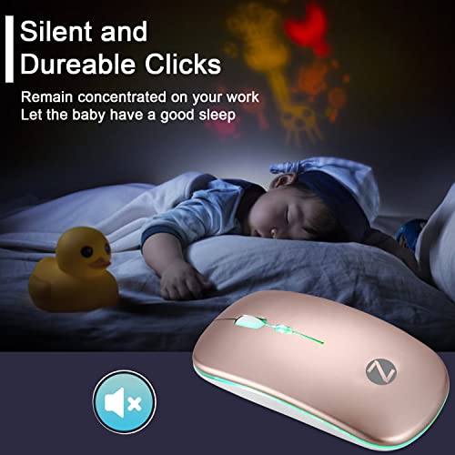 Image of Zoook Blade Wireless Mouse -Rechargeable 7 Colour mice /RGB Breathing Lights / 3 DPI Levels /Auto Shut Down /Silent Click Technology / 600 Mah Battery /Light Weight /Plug and Play (Rose Gold)