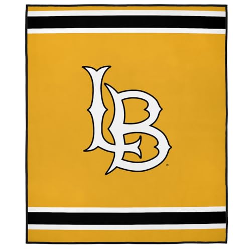 LOGOVISION California State University Long Beach Primary Logo Stripes Outdoor Blanket for Picnic, Beach, Camping, Park, Tailgate 50"x60"