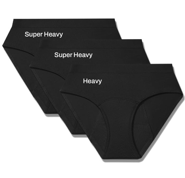 mahina Everyday Hero Period Panty for Women & Girls | Cotton | Black | Mid-Rise | Reusable | Leak-Proof | Super Absorbent | Super Heavy (2) + Heavy (1) | Pack of 5-picture-41