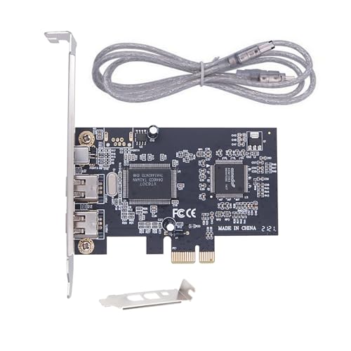 TECKEEN High-Speed 1394A Firewire Expansion Card PCI Express 1X to External IEEE 1394 Adapter with Low Profile Bracket