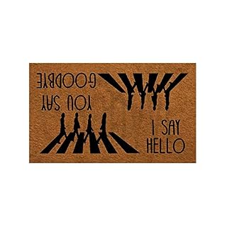 Paillasson amusant, motif Beatles, en caoutchouc antidérapant, pour usage extérieur/intérieur, 76,2 cm (L) x 45,7 cm (L) - Les Beatles, Paul McCartney, John Lennon, RIngo Starr, George Harrison