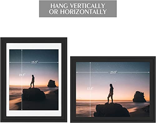 Golden State Art, Set of 4, 18x24 Picture Frame - Displays 16x20 Photo with Mat or 18x24 Without Mat, Wide Moulding Solid Wood Frame for Wall Display, Distressed Brown by Golden State Art - Image 2