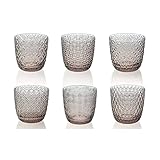 Su Cose di Casa store, scopri gli arredi e complementi per arredare la tua casa: Sixties Set 6 Bicchieri Acqua Grigio Tortora 6 Ottiche Assortite Cl. 31 al prezzo migliore