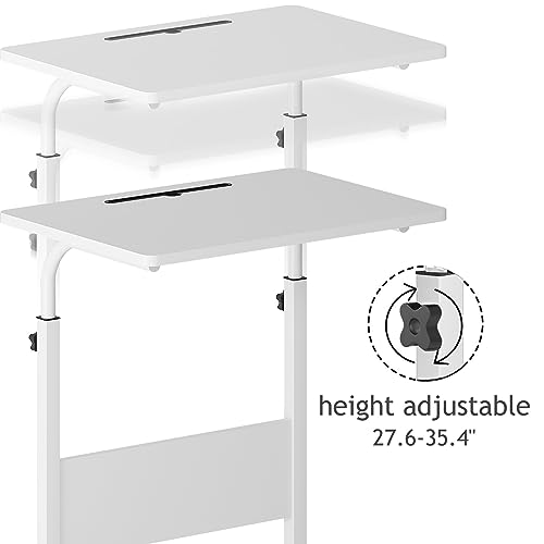 image for DlandHome Rolling Desk Mobile Standing Desk Mobile Side Table 23.6 Inc